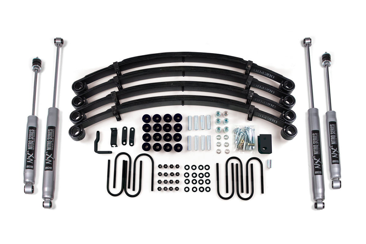 BDS Suspension 2 Inch Lift Kit Jeep Wrangler YJ 87-95 NX2 Nitro Shocks (BDS408H)