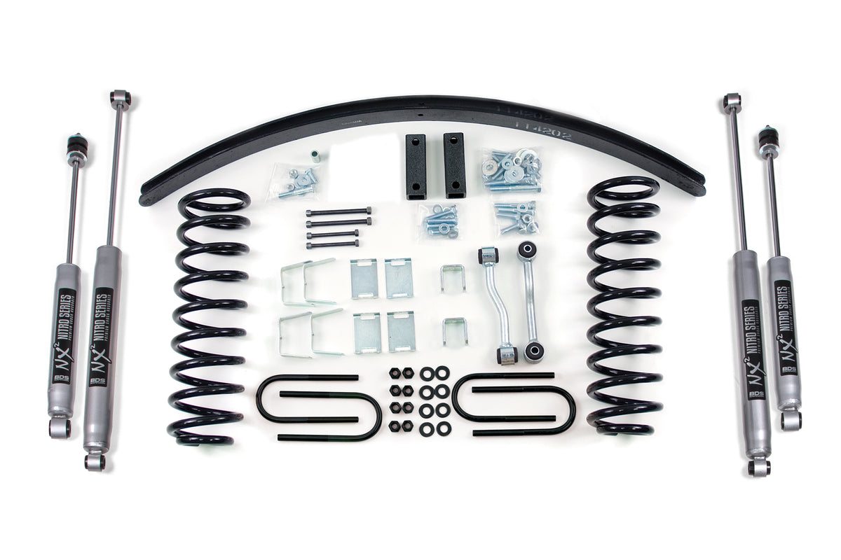 BDS Suspension 3 Inch Lift Kit Jeep Cherokee XJ 84-01 Chrysler 8.25 Block and Add A Leaf Fox 2.0 Performance (BDS430FS)