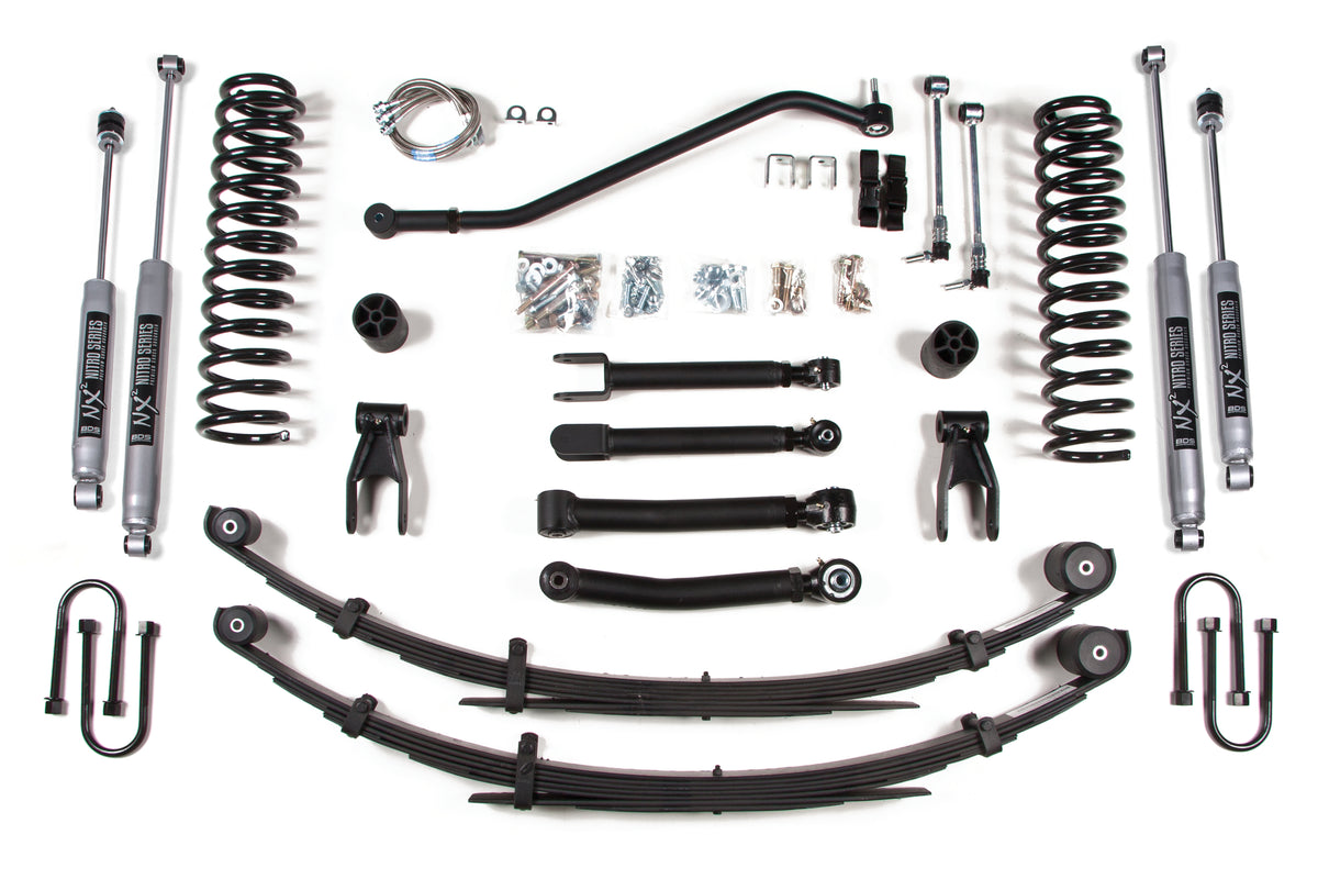BDS Suspension 4.5 Inch Lift Kit Jeep Cherokee XJ 84-01 Chrysler 8.25 NX2 Nitro (BDS434H)