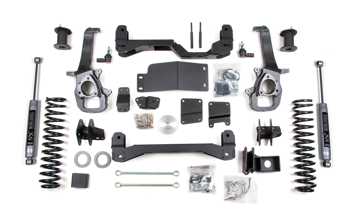 BDS Suspension 4 Inch Lift Kit Dodge Ram 1500 2012 4WD 2 Inch Coil Spacers NX2 NItro (BDS664H)