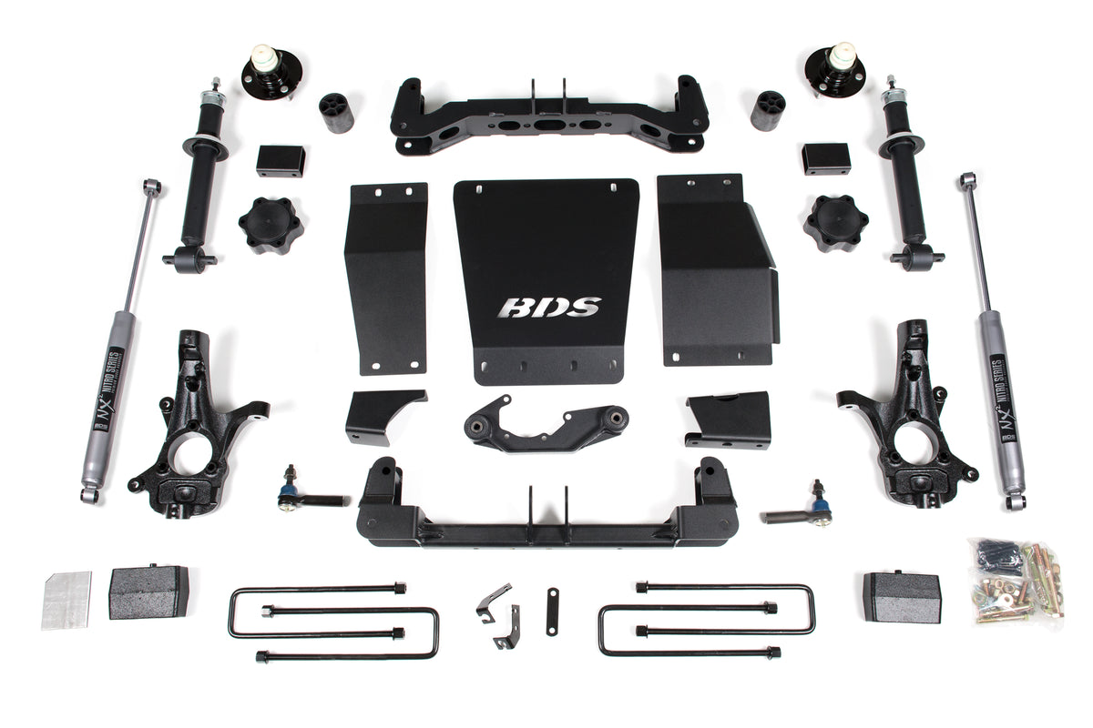 BDS Suspension 4 Inch Lift Kit Silverado/Sierra 1500 14-18 4WD Block Kit Cast Steel Control Arm Fox 2.0 Performance Shocks (BDS712FS)