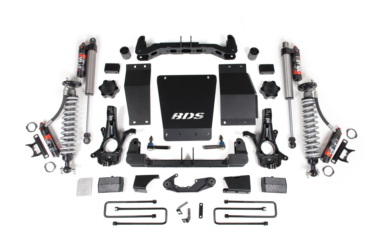 BDS Suspension 4 Inch Lift Kit FOX 2.5 Performance Elite Block Kit Cast Steel Coil-Over 14-18 Silverado/Sierra 1500 4WD (BDS712PES)