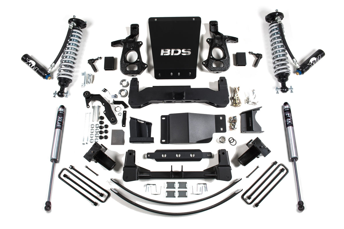 BDS Suspension 8 Inch Lift Kit FOX 2.5 Coil-Over Dual Speed Compression Adjust Silverado/Sierra 1500 14-18 4WD Aluminum / Stamped Steel Control Arm Fox 2.5 Performance Shocks (BDS743FDSC)
