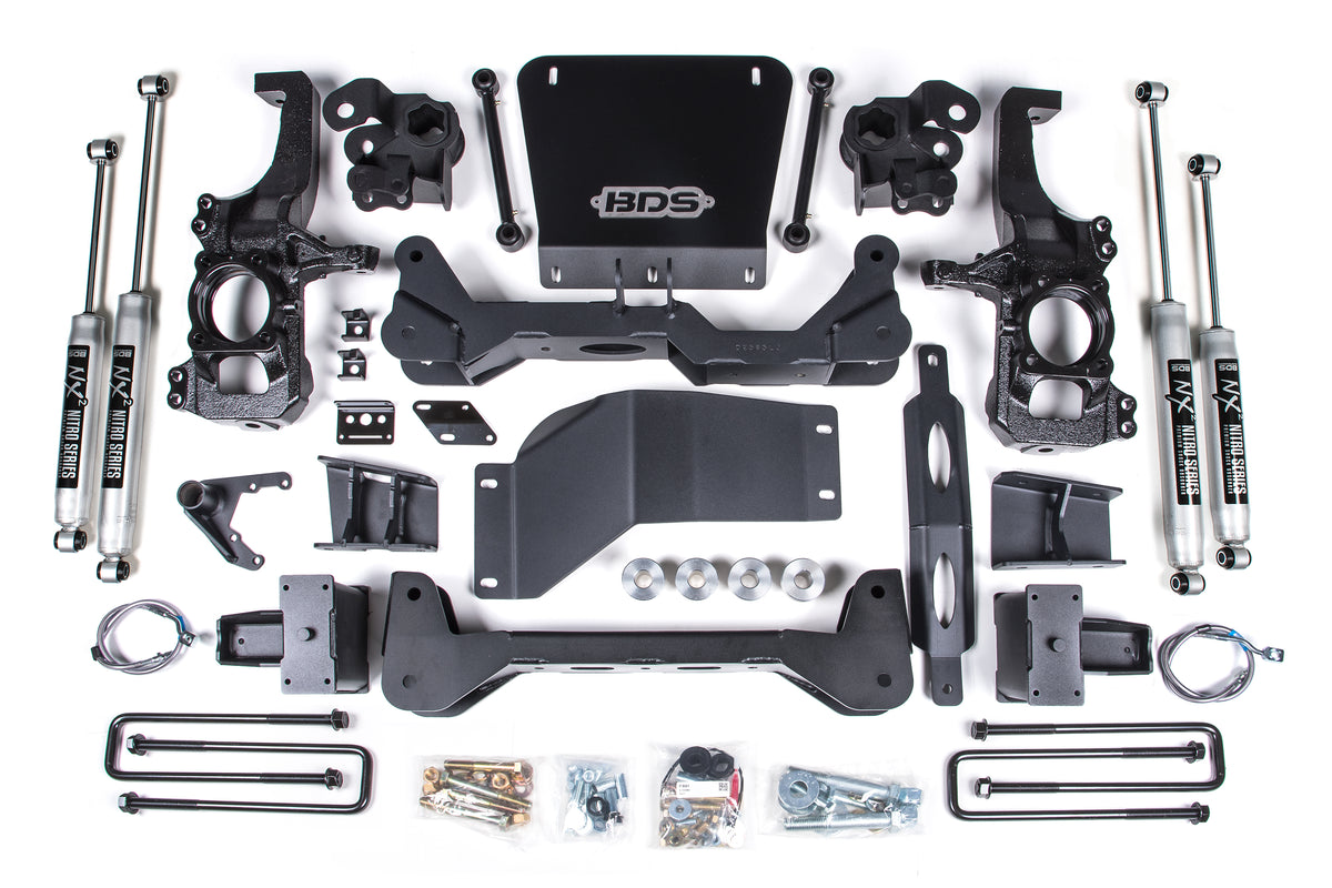 BDS Suspension 6.5 Inch Lift Kit Silverado/Sierra 2500HD/3500HD 20-24 4WD 5 Inch Block Without Overload NX2 Nitro (BDS753H)