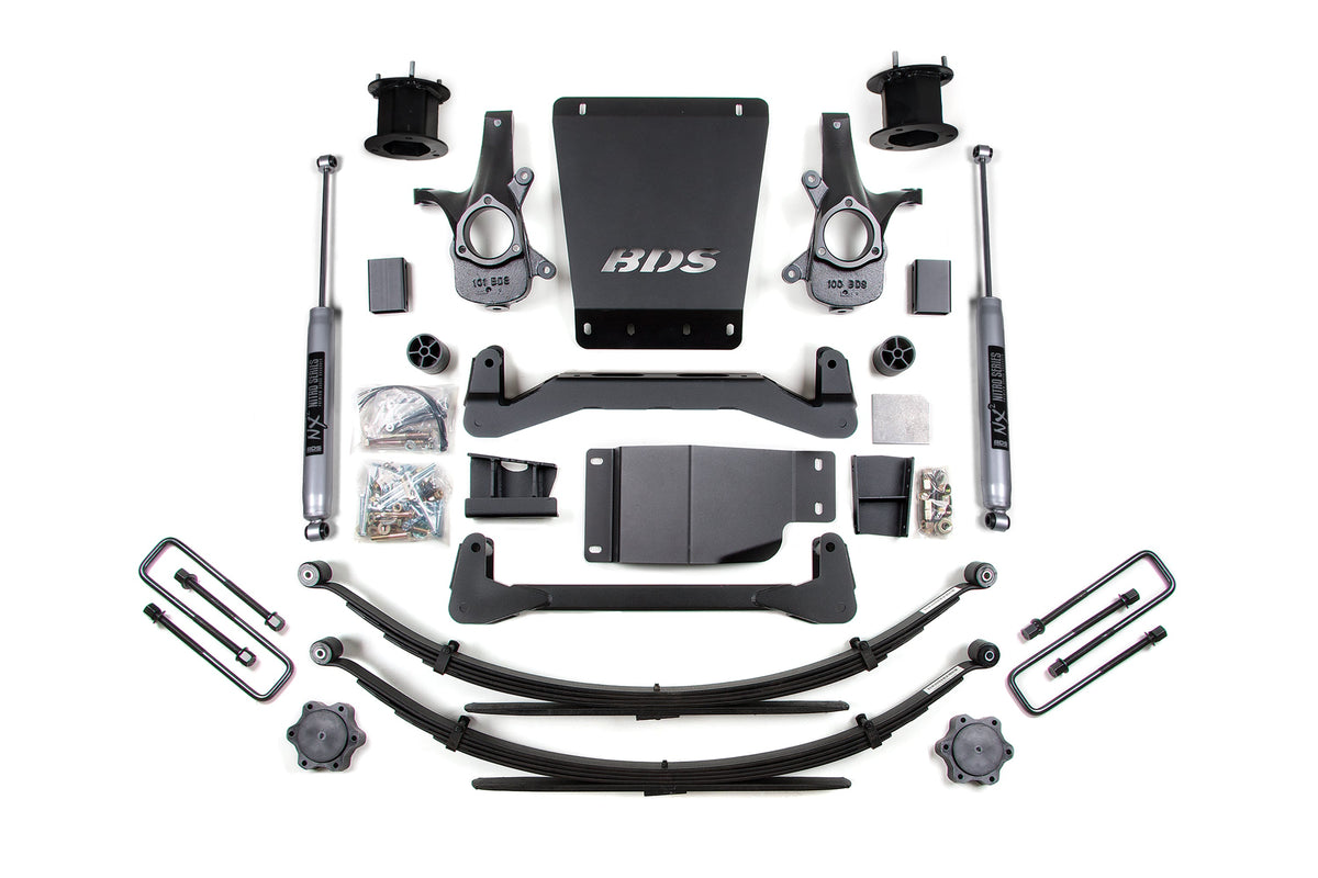 BDS Suspension 07-13 Chevrolet Silverado 1500 - GMC Sierra 1500 4WD 4.5 Inch Suspension Lift Kit, 4 Inch Rear Lift, Block, Fox 2.0 IFP Performance Series Shocks BDS Suspension (BDS799FS)