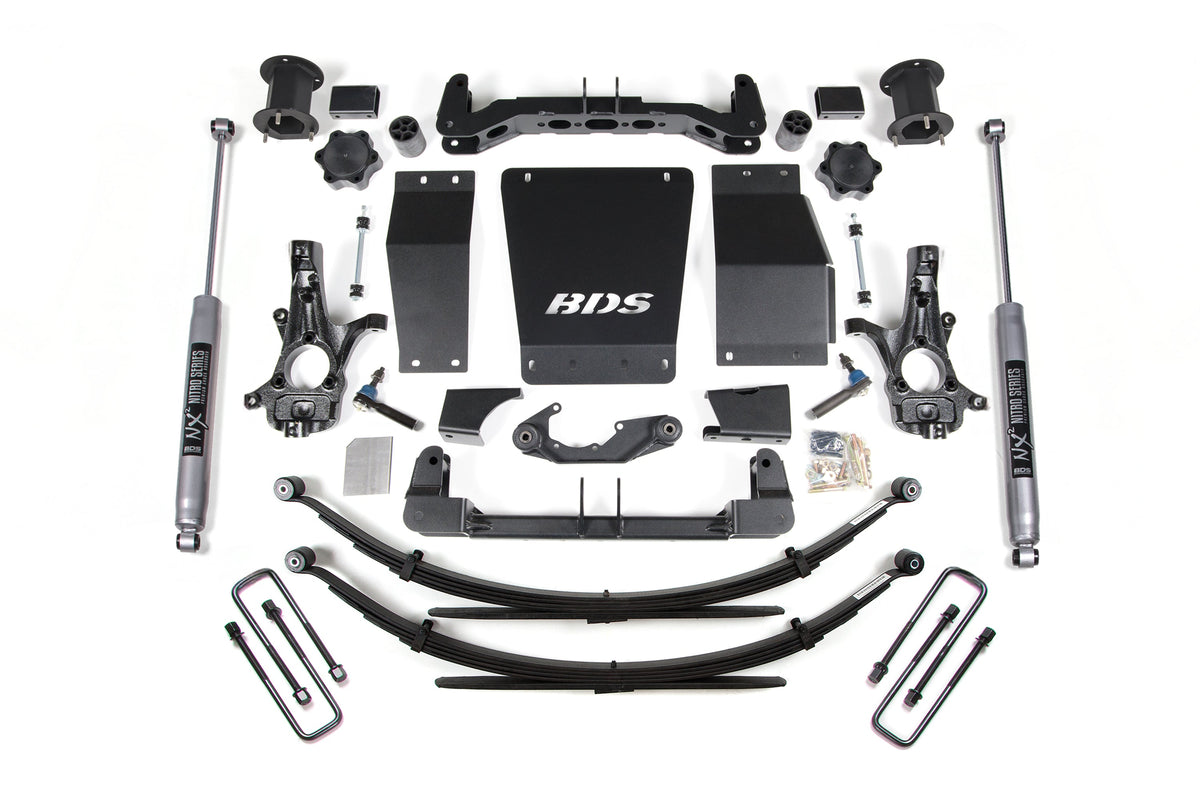 BDS Suspension 14-18 Chevrolet Silverado 1500 - GMC Sierra 1500 4WD 4.5 Inch Suspension Lift Kit (Cast Steel), 4 Inch Rear Lift, Leaf Springs, NX2 Nitro Series Shocks BDS Suspension (BDS902H)
