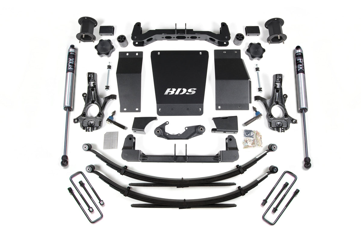 BDS Suspension 14-18 Chevrolet Silverado 1500 - GMC Sierra 1500 4WD 4.5 Inch Suspension Lift Kit (Aluminum / Stamped Steel), 4 Inch Rear Lift, Leaf Springs, Fox 2.0 IFP Performance Series Shocks BDS Suspension (BDS904FS)