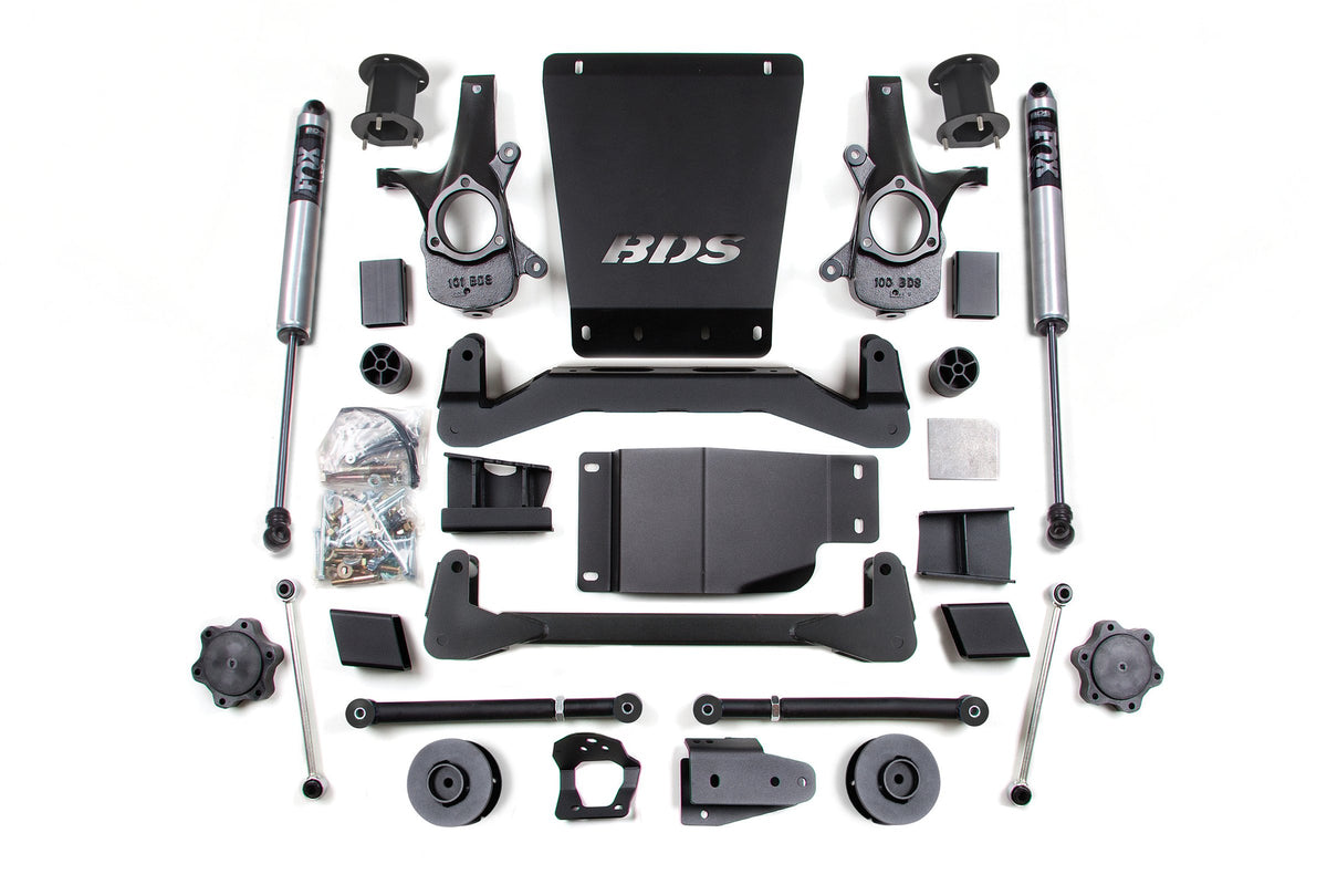 BDS Suspension 07-14 Chevrolet SUV - GMC SUV 4WD 4.5 Inch Suspension Lift Kit, 2 Inch Rear Lift, Spacer, Fox 2.0 IFP Performance Series Shocks BDS Suspension (BDS905FS)