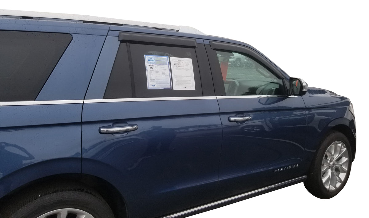 TrailFX Side Window Deflector For Ford Expedition - Low Profile, Set of 4 (4812H)