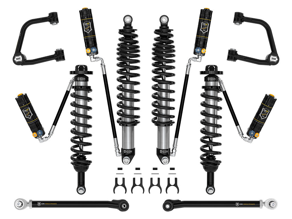 ICON 2021-2023 Ford Bronco Non-Sasquatch 3-4in Lift Stage 6 Suspension System CDXS Tubular Heavy Rate Rear Spring