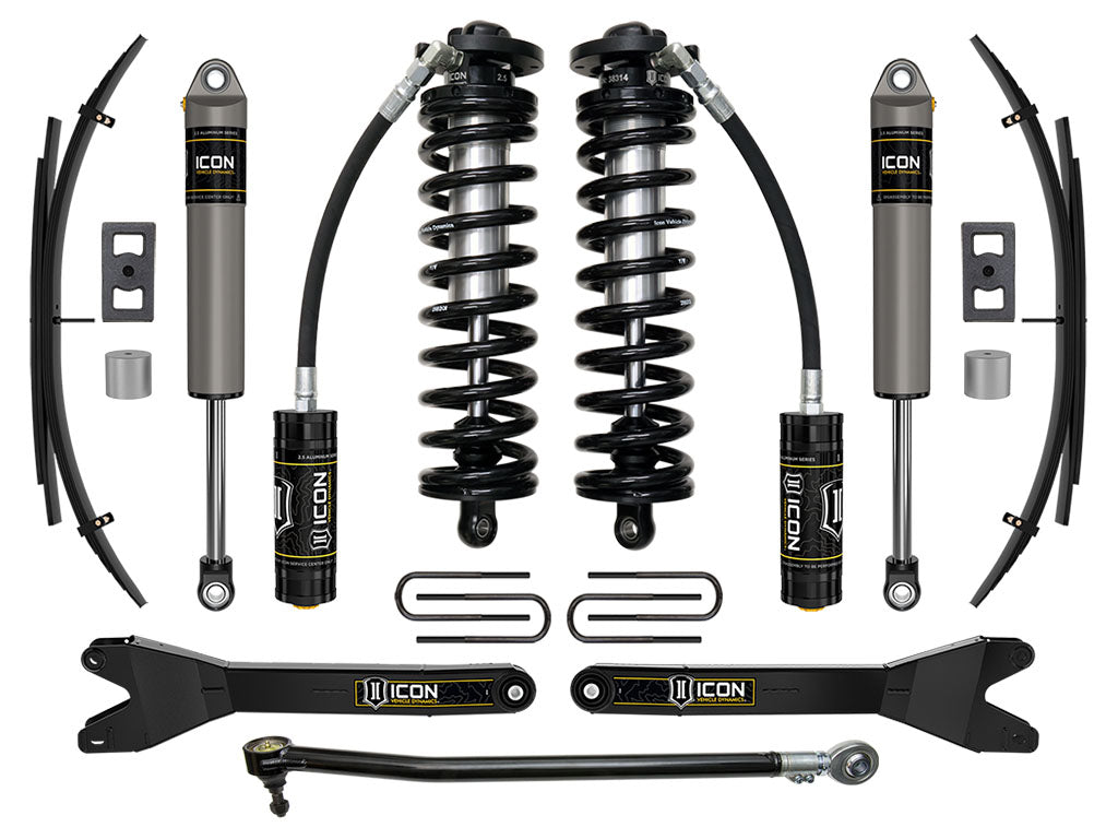 ICON 2023-2025 Ford F-250/F-350 Super Duty 4WD 2.5-3in Lift Stage 2 Coilover Conversion System w/Radius Arms & Expansion Packs