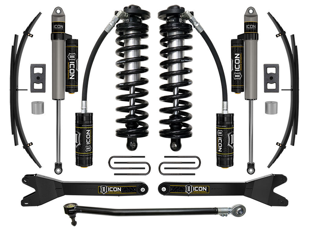 ICON 2023-2025 Ford F-250/F-350 Super Duty 4WD 2.5-3in Lift Stage 3 Coilover Conversion System w/Radius Arms & Expansion Packs