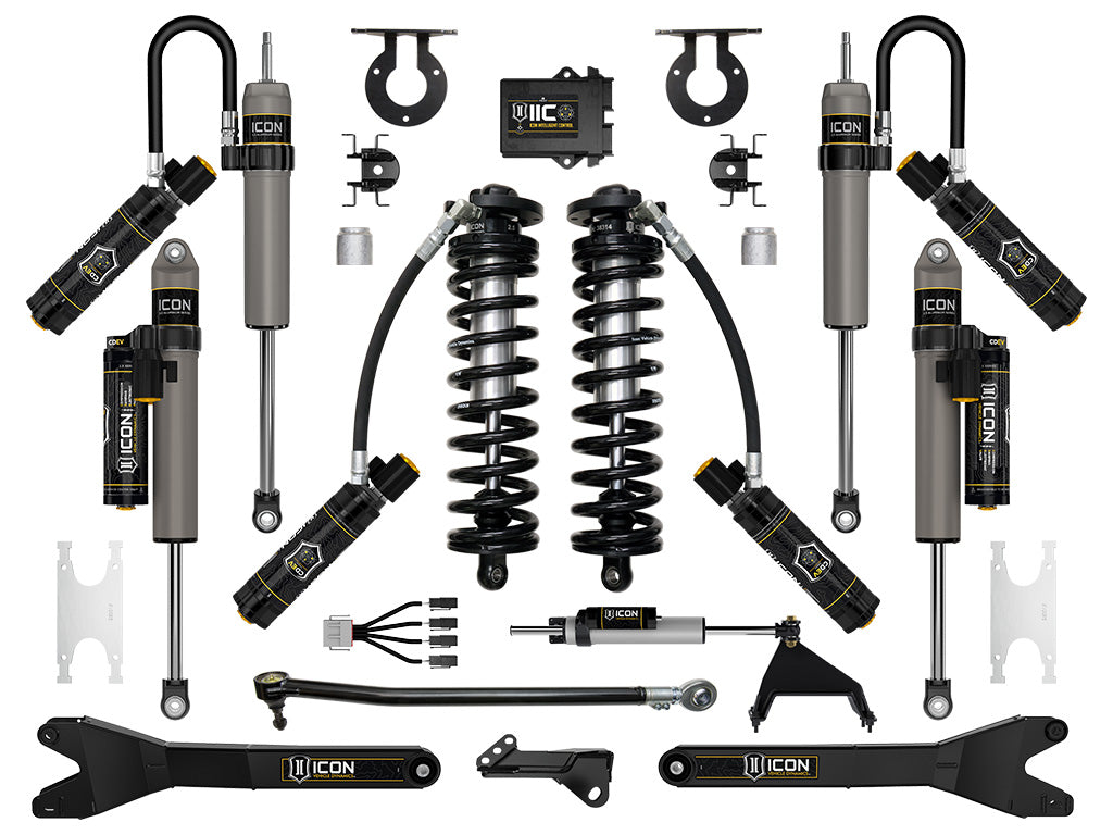 ICON 2023-2025 Ford F-250/F-350 Super Duty 4WD 2.5-3in Lift Stage 7 Coilover Conversion System With Radius Arms