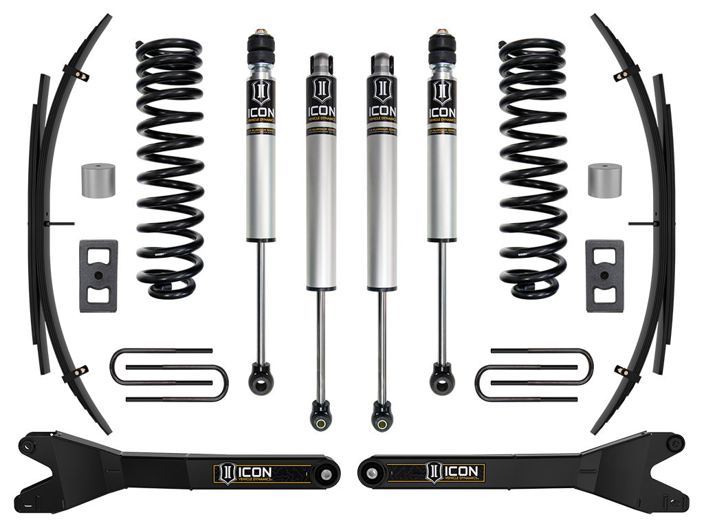 ICON 2023-2025 Ford F-250/F-350 Super Duty 4WD Diesel 2.5in Lift Stage 1 Suspension System w/Radius Arms And Expansion Packs