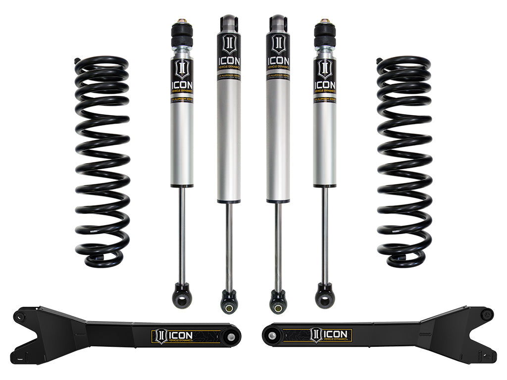 ICON 2023-2025 Ford F-250/F-350 Super Duty 4WD Gas 2.5in Lift Stage 1 Suspension System w/Radius Arms