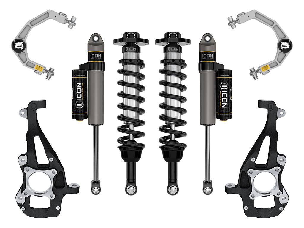 ICON 2021-2024 Ford F-150 4WD 3.5-4.5in Lift Stage 2 Suspension System Billet