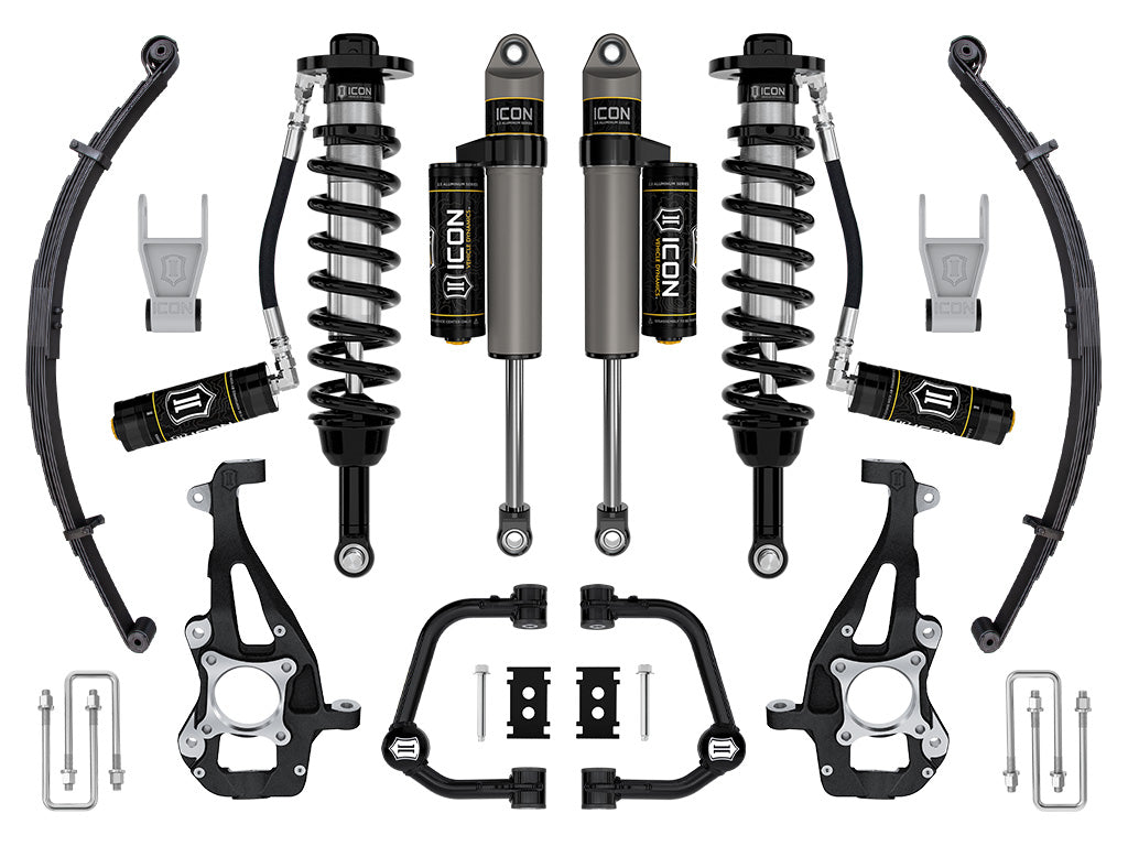 ICON 2021-2024 Ford F-150 4WD 3.5-4.5in Lift Stage 3 Suspension System Tubular w/Leaf Packs