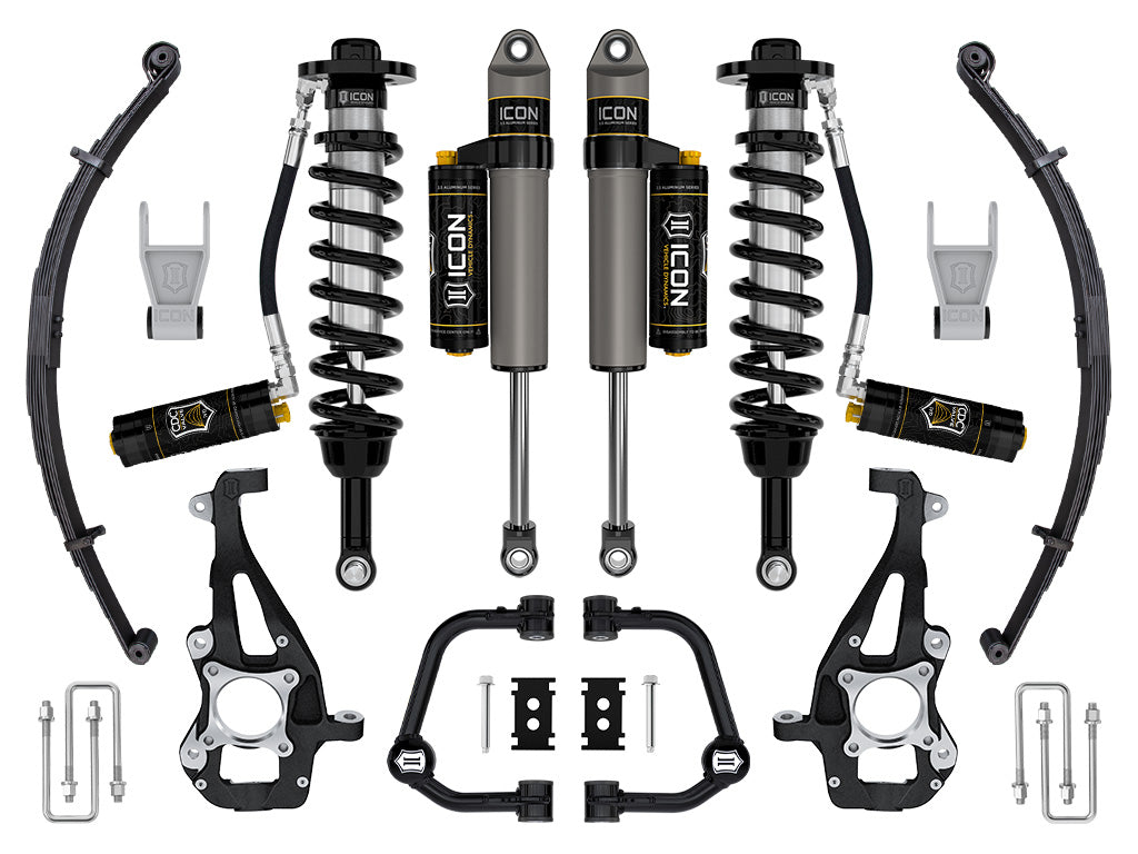 ICON 2021-2024 Ford F-150 4WD 3.5-4.5in Lift Stage 4 Suspension System Tubular CDCV w/Leaf Packs