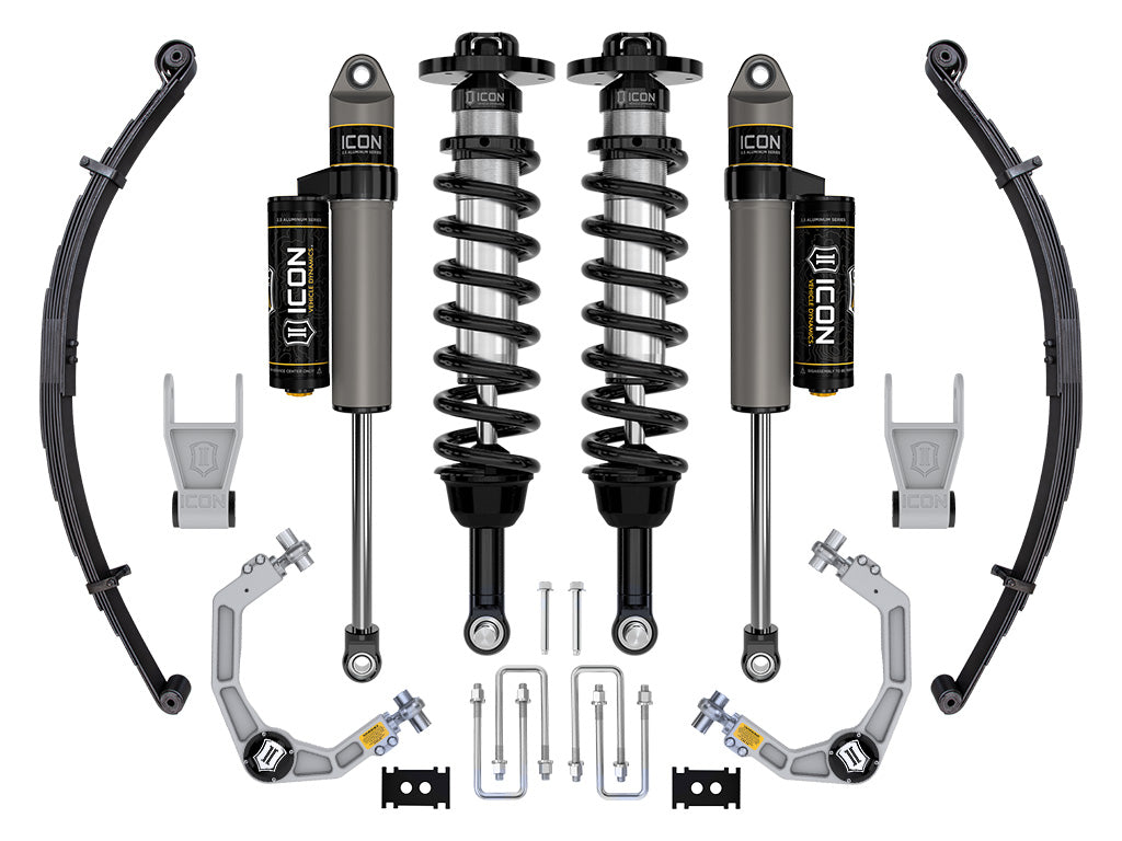 ICON 2021-2024 Ford F-150 Tremor 2.5-3in Lift Stage 2 Suspension System Billet w/Leaf Packs