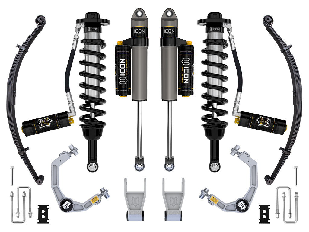 ICON 2021-2024 Ford F-150 Tremor 2.5-3in Lift Stage 4 Suspension System Billet CDCV w/Leaf Packs