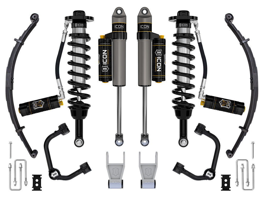 ICON 2021-2024 Ford F-150 Tremor 2.5-3in Lift Stage 4 Suspension System Tubular CDCV w/Leaf Packs