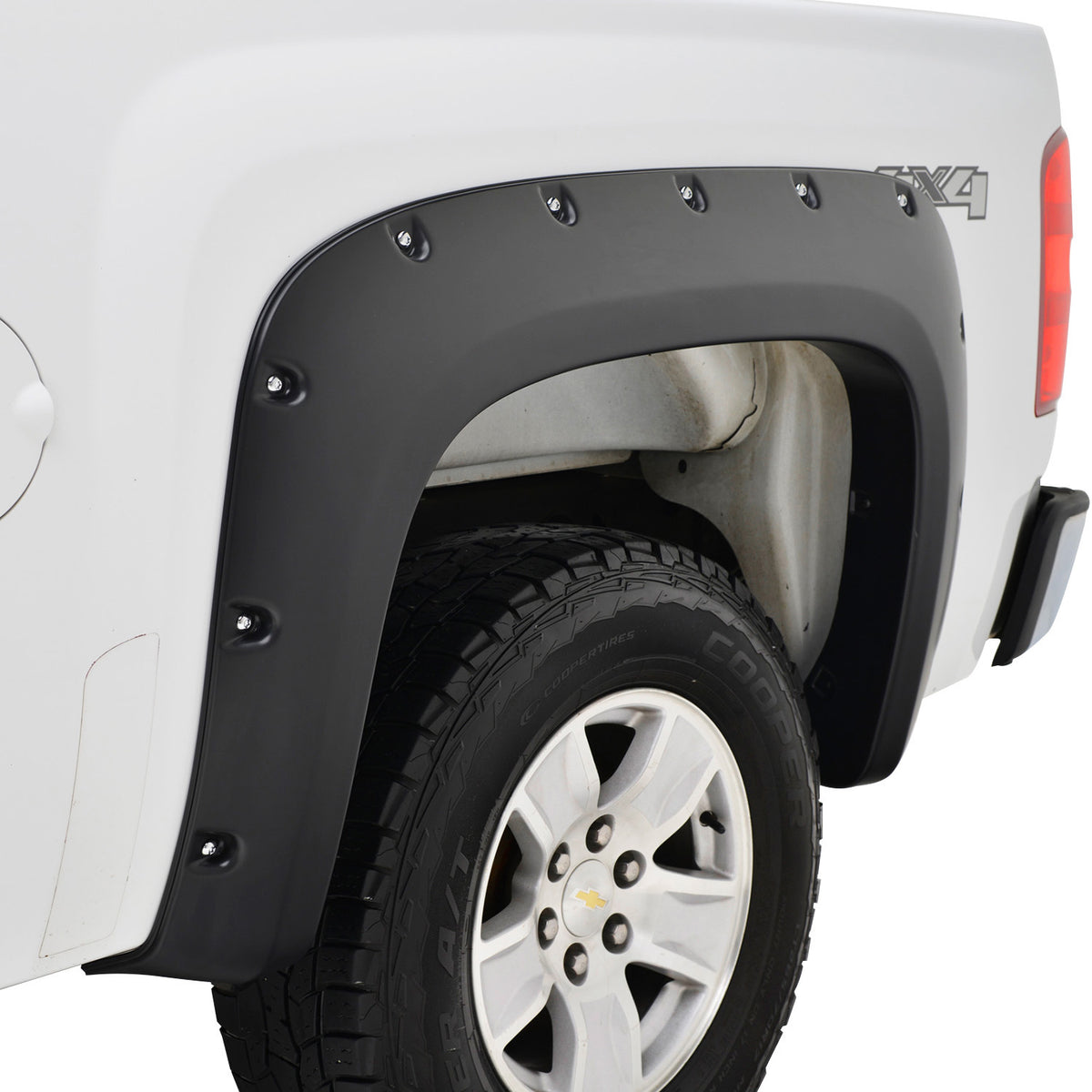 TrailFX Fender Flare For Chevrolet, GMC Trucks - 2 Inch Tire Coverage, Textured Black, ABS Plastic, Set of 4 (PFFC3005T)