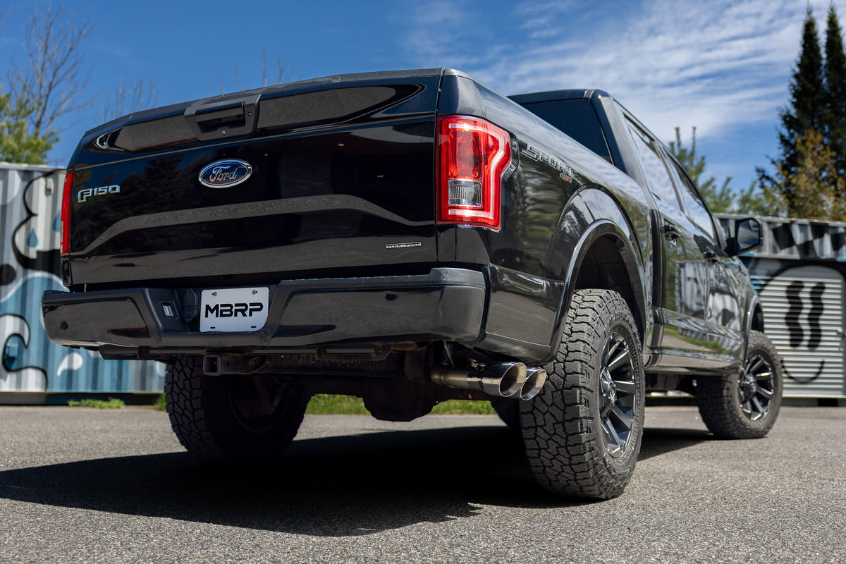 MBRP 15-20 Ford F-150 2.7L, 3.5L and 5.0L Armor Lite 3-Inch Cat-Back Passenger Side Exit with Polished Tips