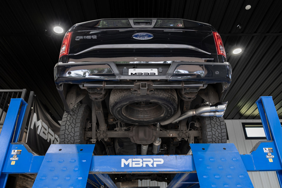 MBRP 15-20 Ford F-150 2.7L, 3.5L and 5.0L Armor Lite 3-Inch Cat-Back Passenger Side Exit with Polished Tips