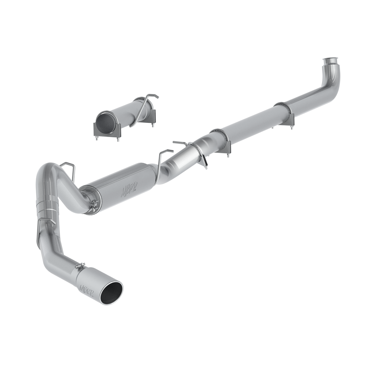 MBRP 4 Inch Single Side Exhaust Pipe Aluminized Steel For 01-07 Silverado/Sierra 2500/3500 Duramax Extended/Crew Cab
