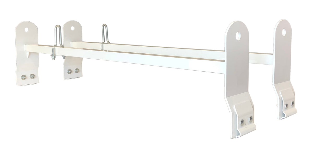 TrailFX Ladder Rack For Chevrolet, Ford, GMC Trucks - 600 Pound Capacity Universal 2 Bar 53 To 63 Inch Adjustable (FCLR004W)