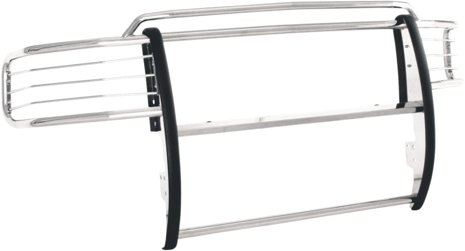 TrailFX Grille Guard For Ford F-250 Super Duty, Ford F-350 Super Duty - Polished Stainless Steel With Brush Guard Without Skid (E0032S)