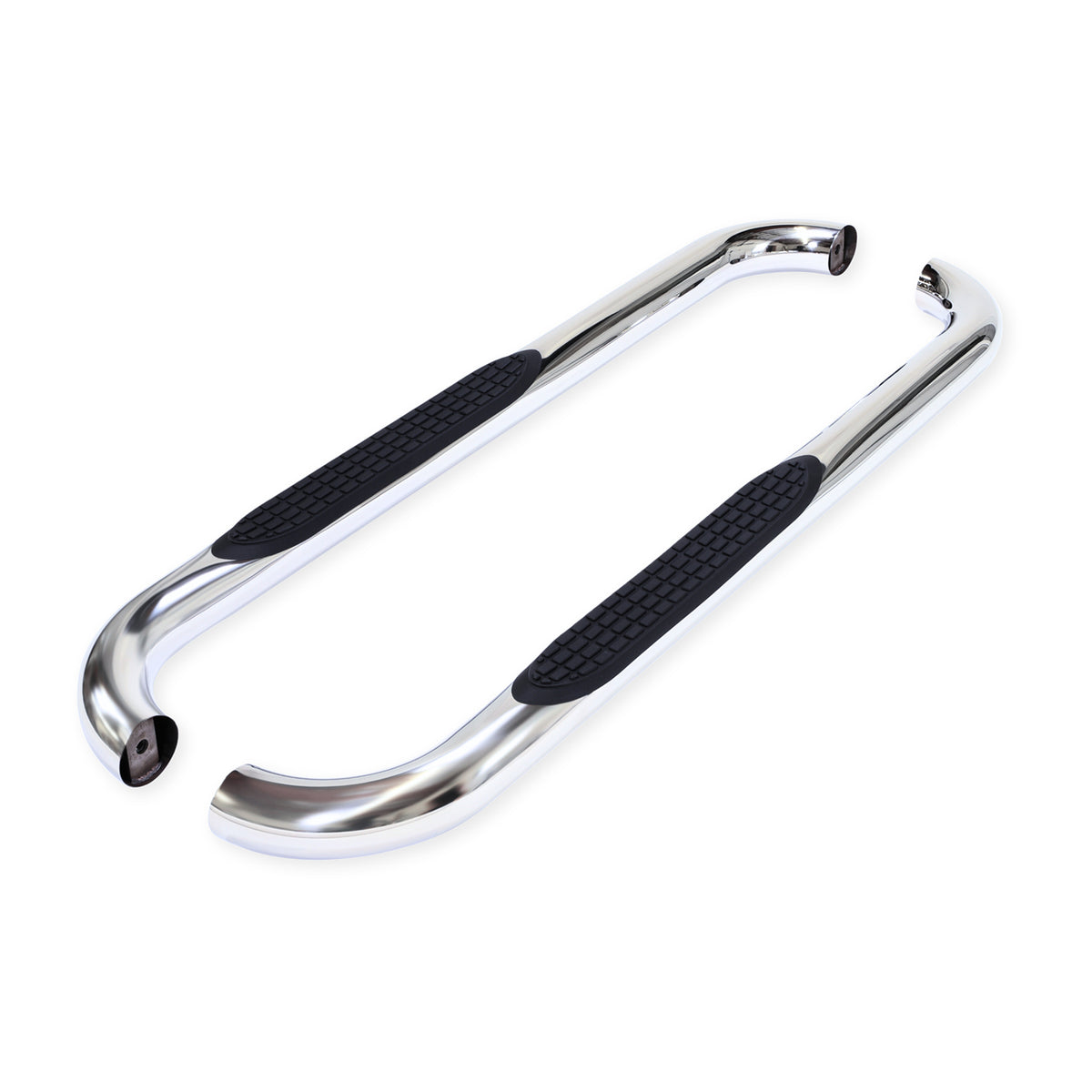 TrailFX Step Nerf Bar For Ford F-150 - With Step Pads 3 Inch Round Bent Polished Stainless Steel (1130301041)