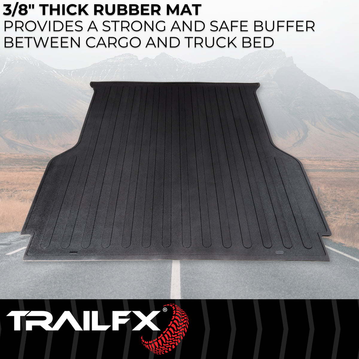 TrailFX Truck Bed Mat For Dodge Ram 1500, Ram 1500, Ram 1500 Classic - Drop-In, Without Raised Edges, Textured Pebble Surface (626N)