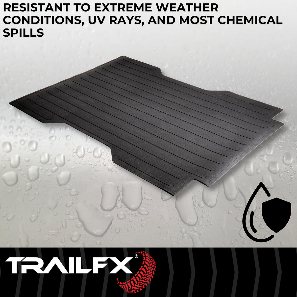 TrailFX Truck Bed Mat For Toyota Tacoma - Drop-In, Without Raised Edges, Textured Pebble Surface (703N)