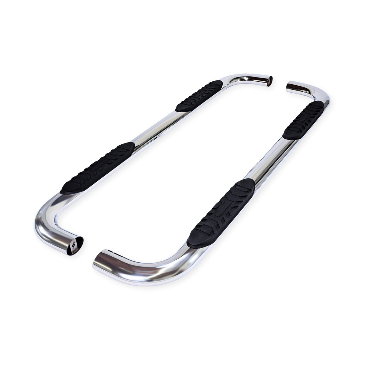 TrailFX Step Nerf Bar For Ram 1500 - With Step Pads, 4 Inch Oval Bent, With Welded End Caps (A1012S)