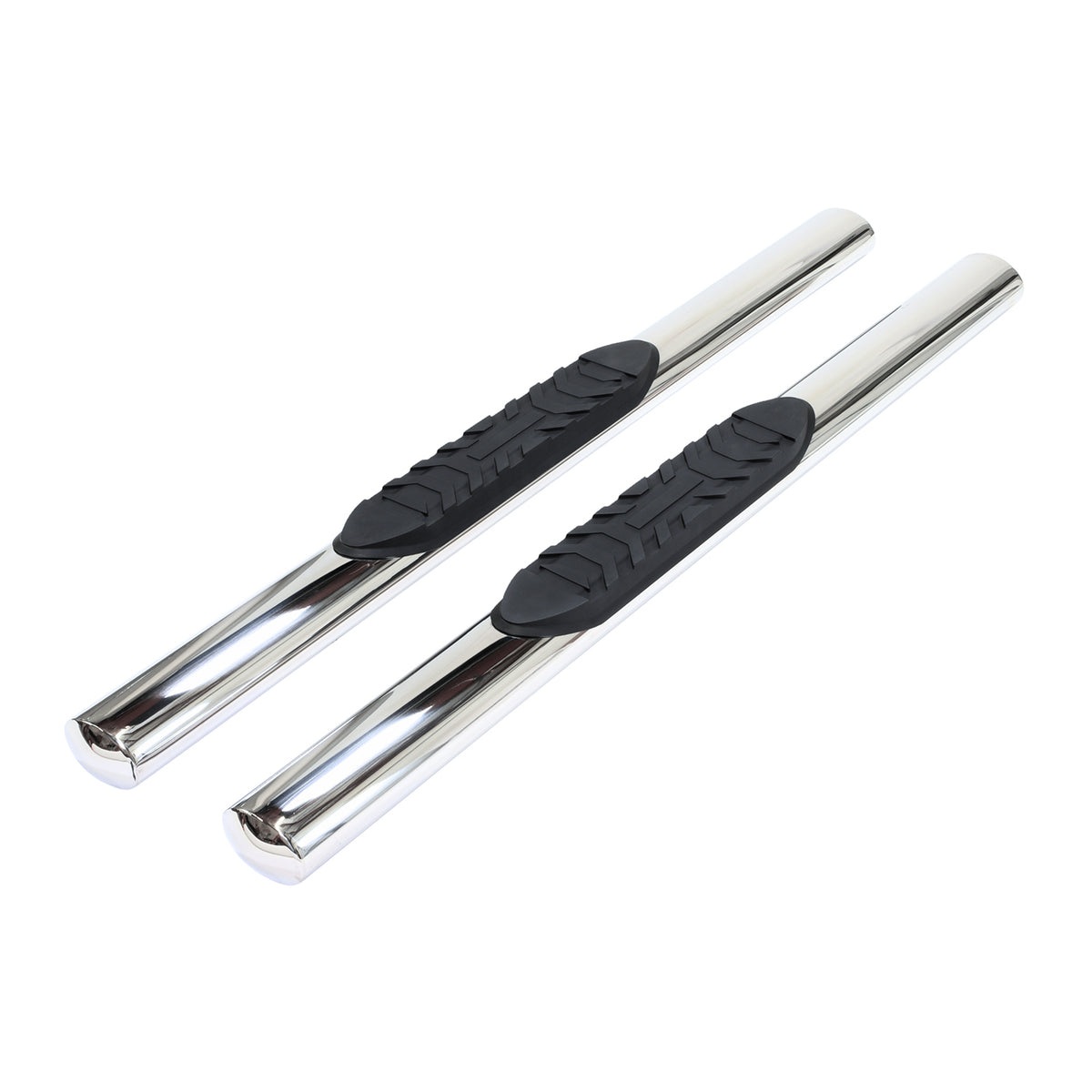 TrailFX Step Nerf Bar For Ford Bronco - With Step Pads, 4 Inch Oval Straight, With Welded End Caps (A1556S)