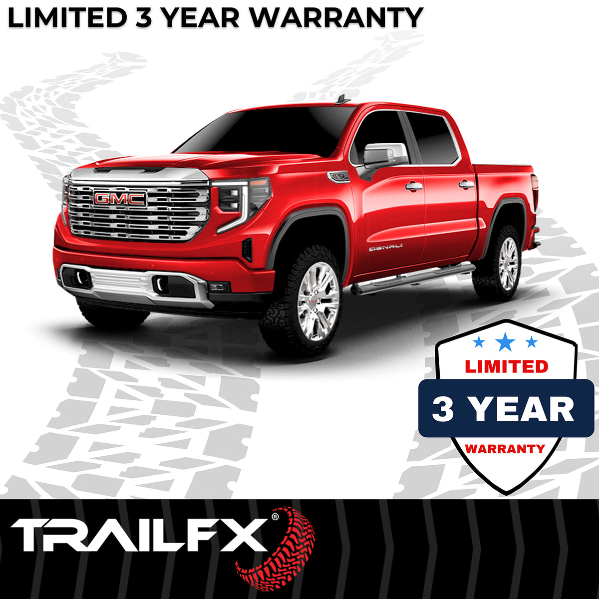 TrailFX Step Nerf Bar For Nissan TITAN, Nissan TITAN XD - With Step Pads 5 Inch Oval Straight Powder Coated Black (A7031B)