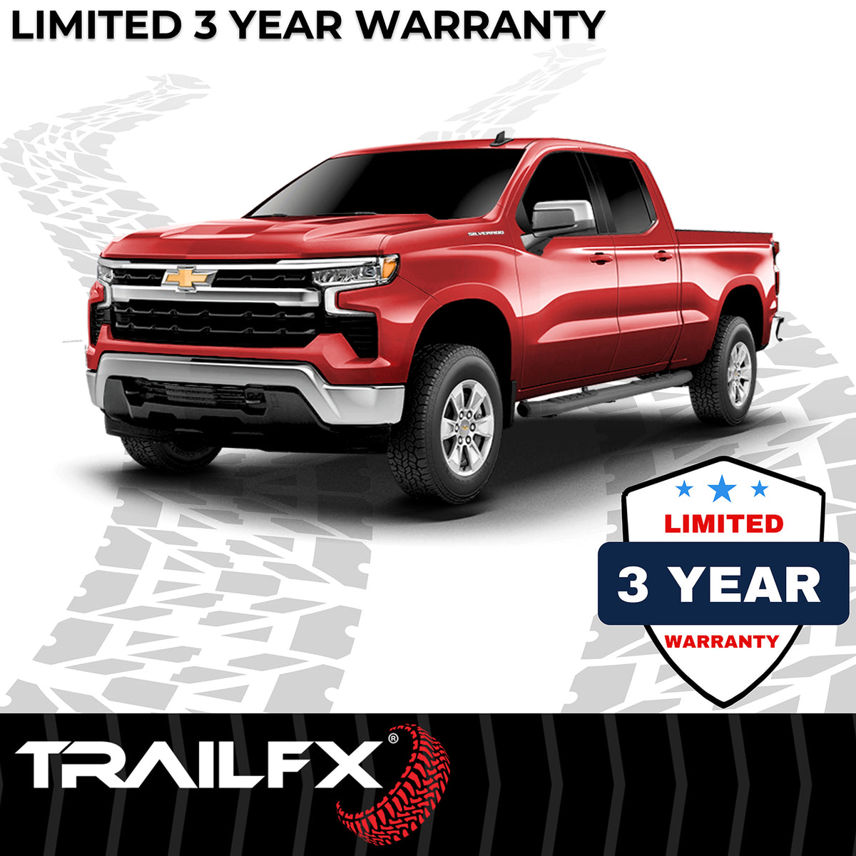 TrailFX Step Nerf Bar For Toyota Tacoma - With Step Pads 5 Inch Oval Bent Powder Coated Black Steel (A7068B)