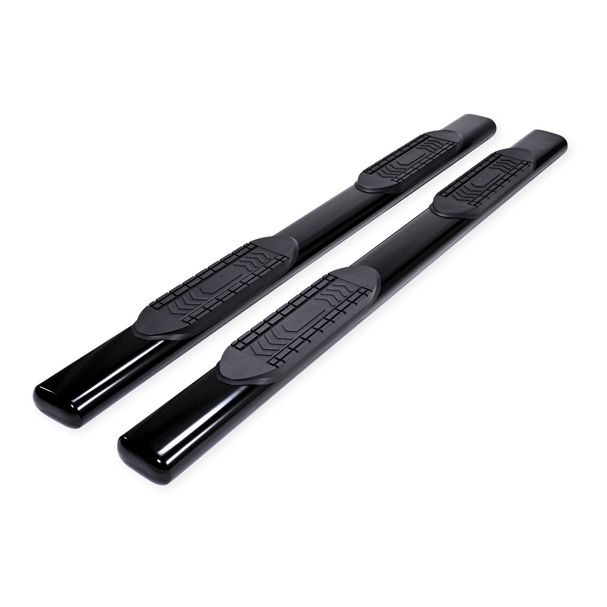 TrailFX Step Nerf Bar For Chevrolet, GMC Trucks - With Step Pads, 6 Inch Oval Straight, With Welded End Caps (A8256B)