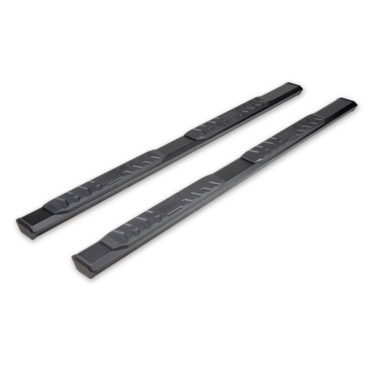 TrailFX Step Nerf Bar For Toyota Tacoma - With Step Pads, 4 1/2 Inch Hexagonal Straight, With Plastic (AL4017B)