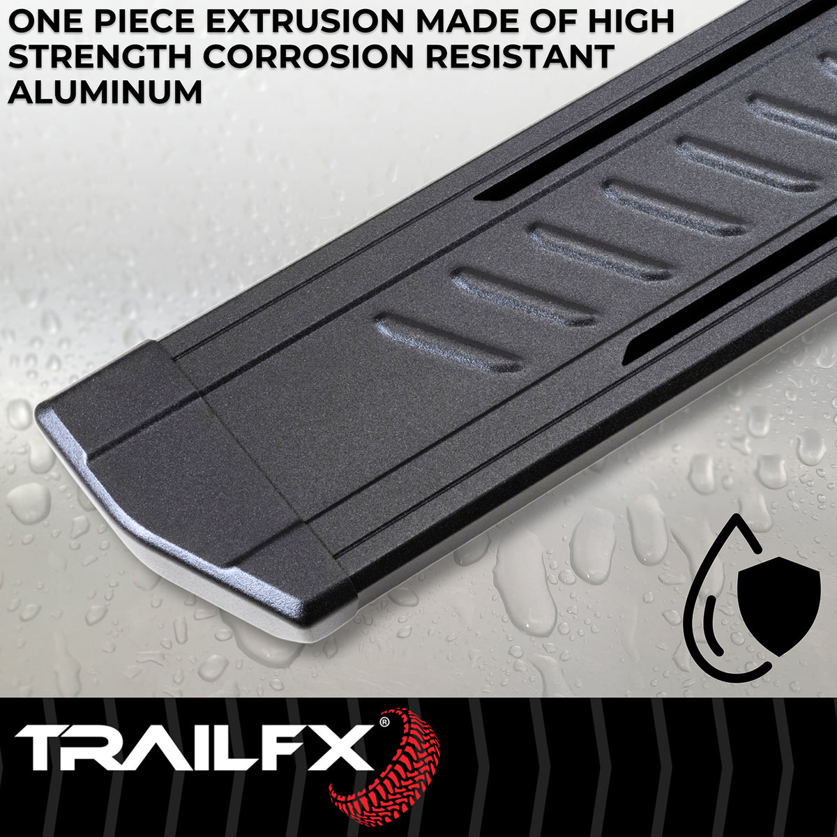 TrailFX Running Board For Toyota Tundra - With 6-1/2 Inch Wide Step Area, With Welded End Caps/ (AL6017B)
