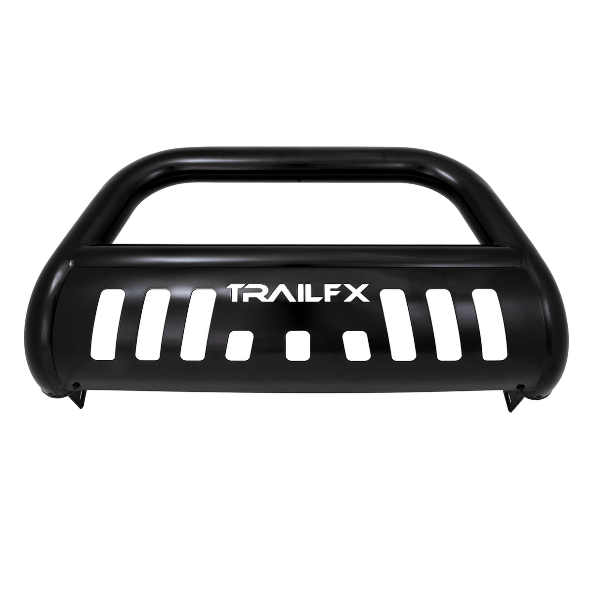 TrailFX Bull Bar For Ford Expedition, Ford F-150, Ford F-150 Lightning - Powder Coated Black Steel 3 Inch Diameter With Skid Plate (B0028B)