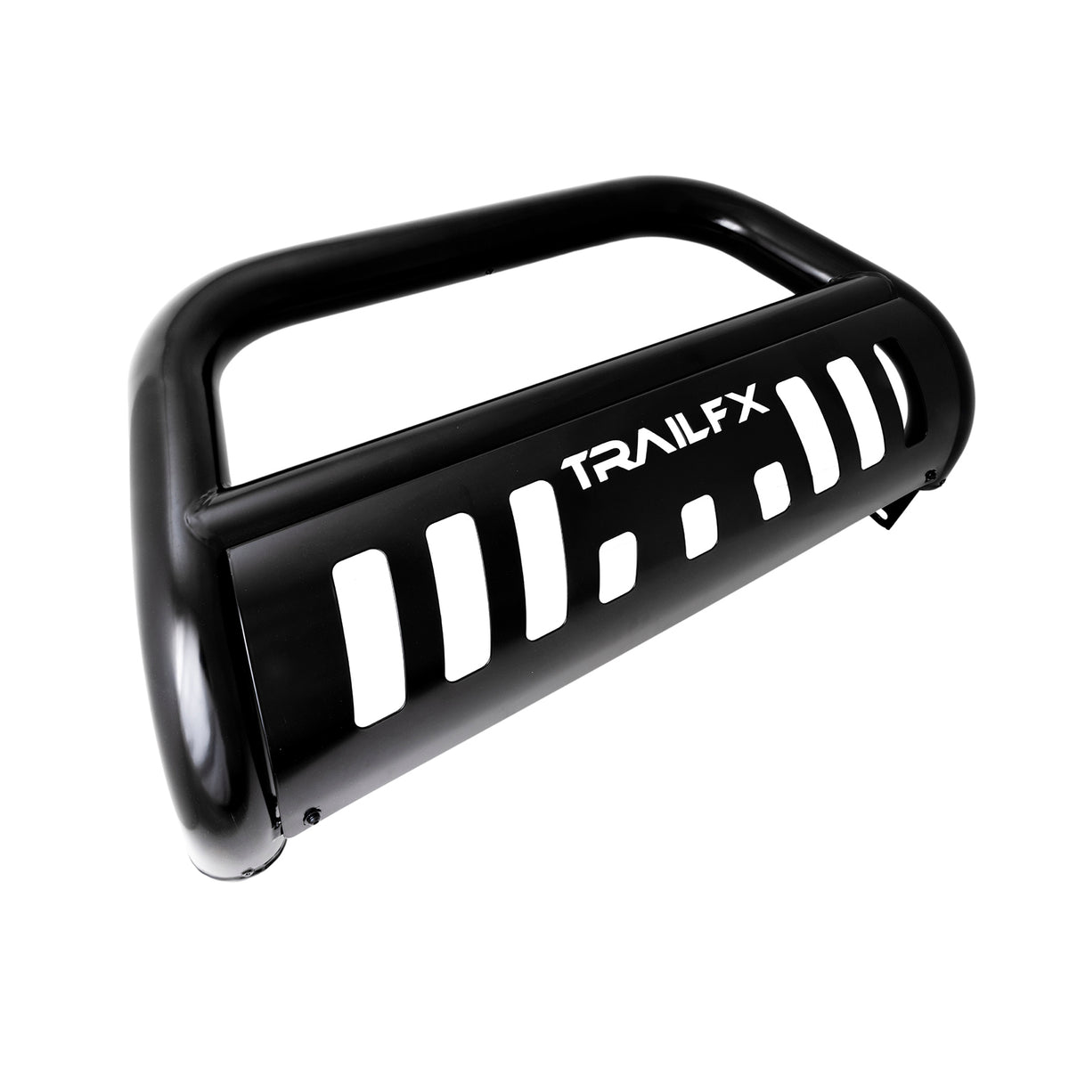 TrailFX Bull Bar For Ford Expedition, Ford F-150, Ford F-150 Lightning - Powder Coated Black Steel 3 Inch Diameter With Skid Plate (B0028B)