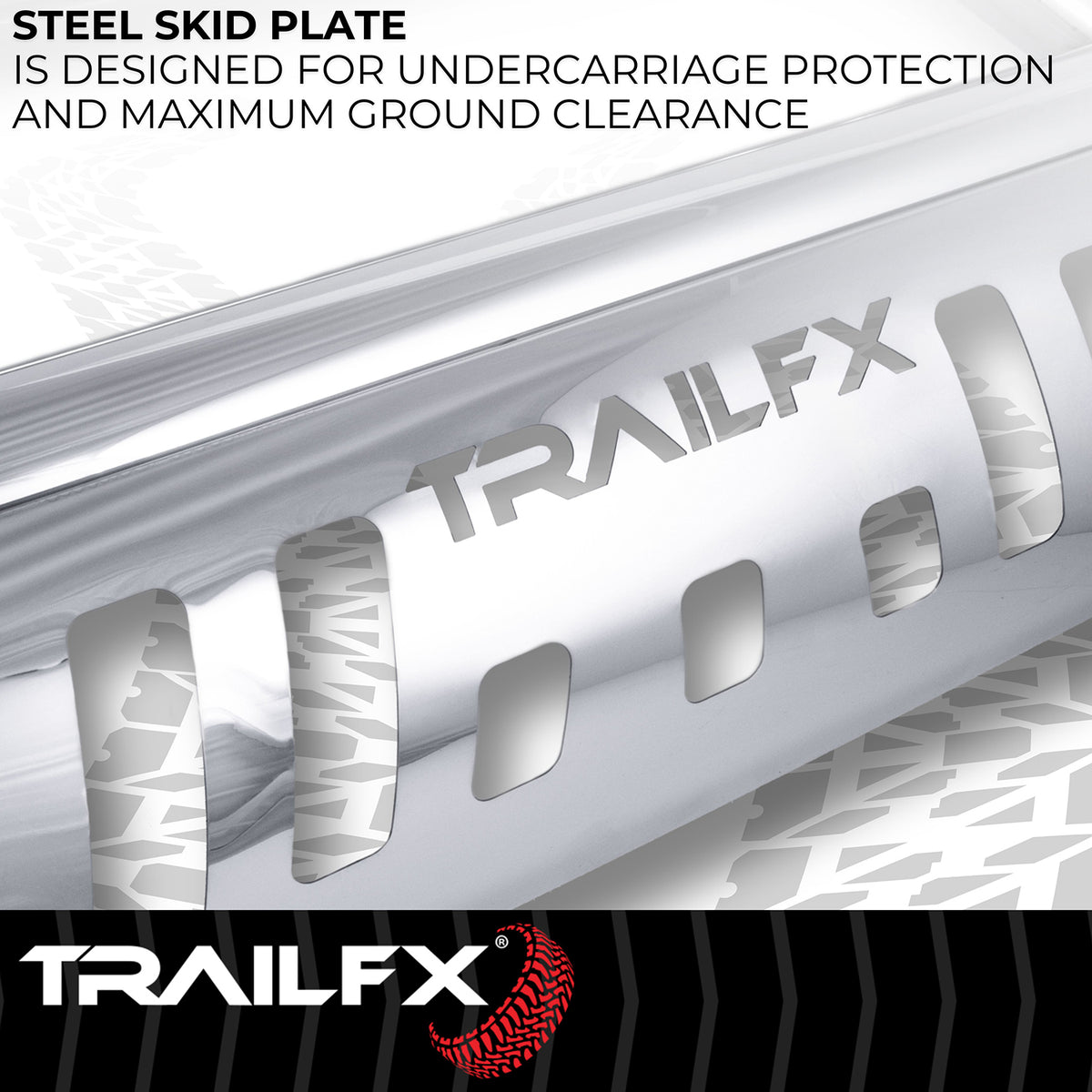 TrailFX Bull Bar For Ford Expedition, Ford F-150, Ford F-150 Lightning - Polished Stainless Steel 3 Inch Diameter With Skid Plate (B0028S)