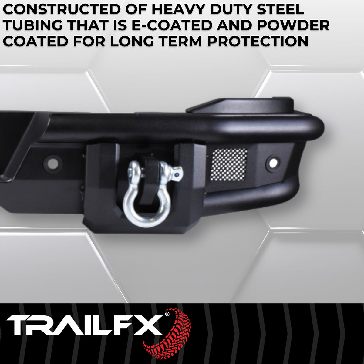 TrailFX Bumper For Ford Bronco - Direct-Fit, Mounting Hardware Included, With D-Ring Mounts (BR004T)