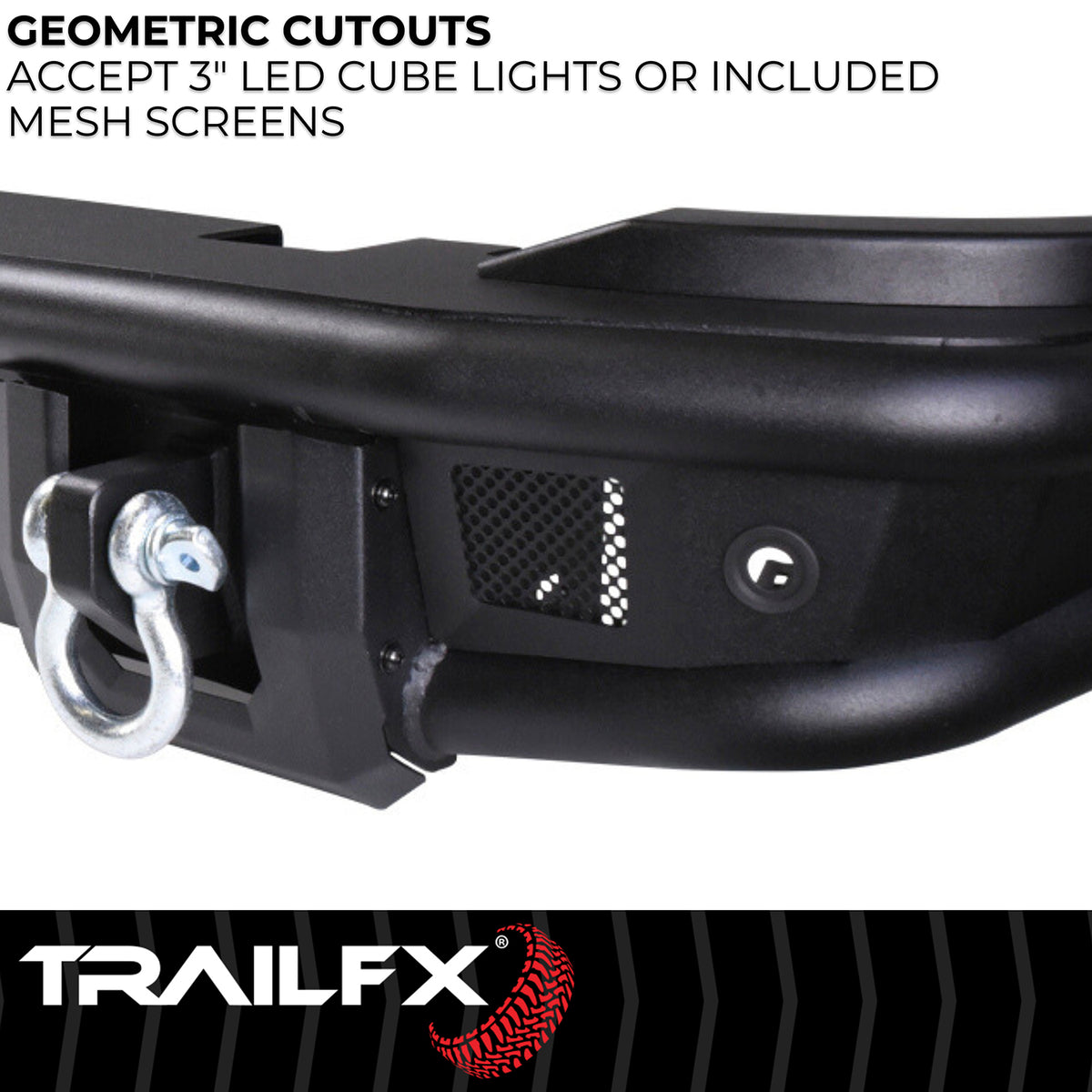 TrailFX Bumper For Ford Bronco - Direct-Fit, Mounting Hardware Included, With D-Ring Mounts (BR004T)
