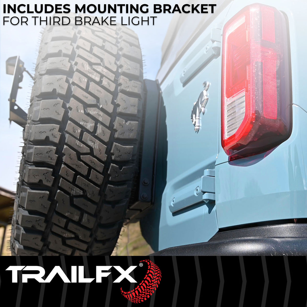 TrailFX Spare Tire Carrier Spacer For Ford Bronco - Used With Factory Spacer Tire Carrier, 35 Inch Maximum Tire (BR009T)