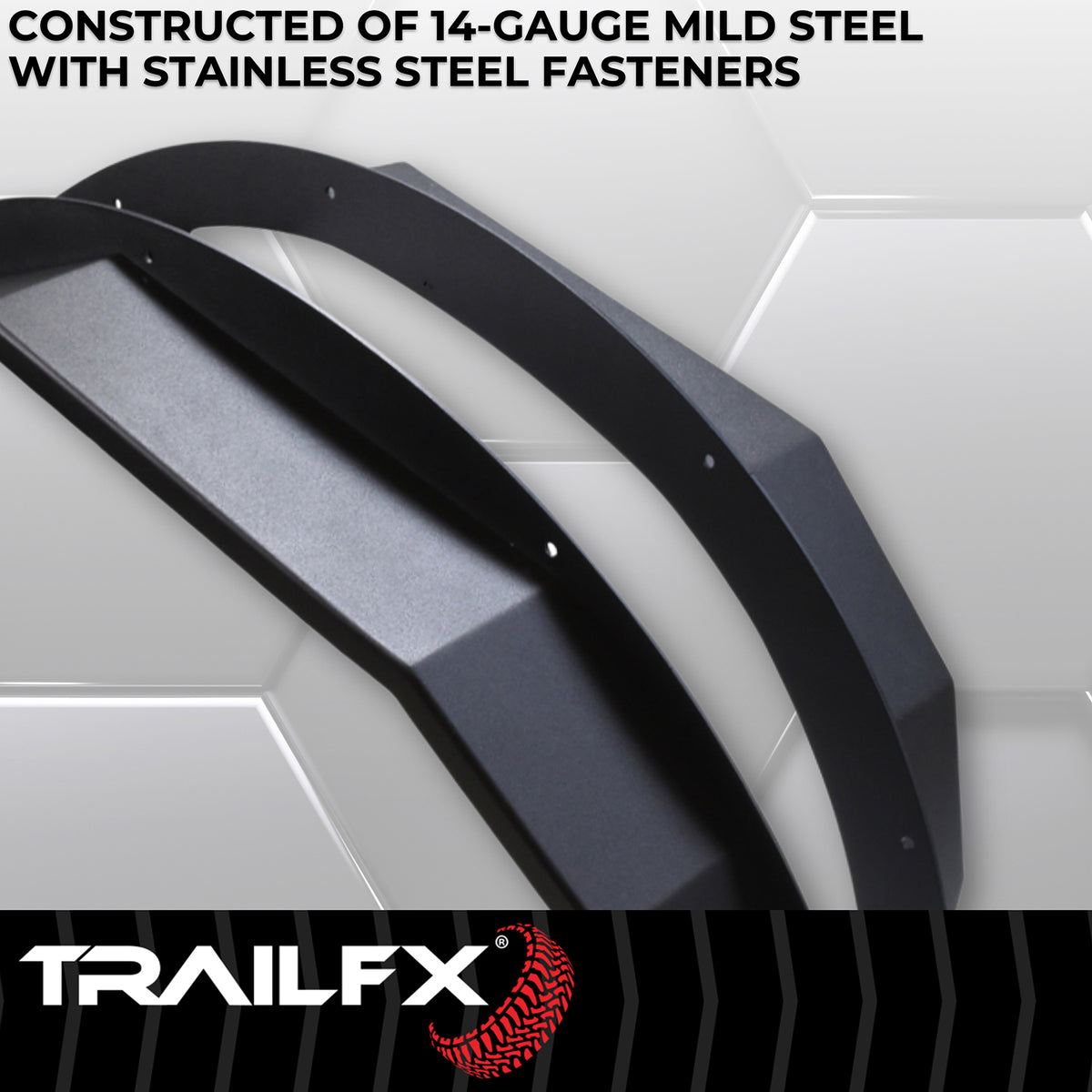 TrailFX Fender Flare For Ford Bronco - 4-3/4 Inch Tire Coverage, 1-1/2 Inch Height, Set Of 2 (BR014T)