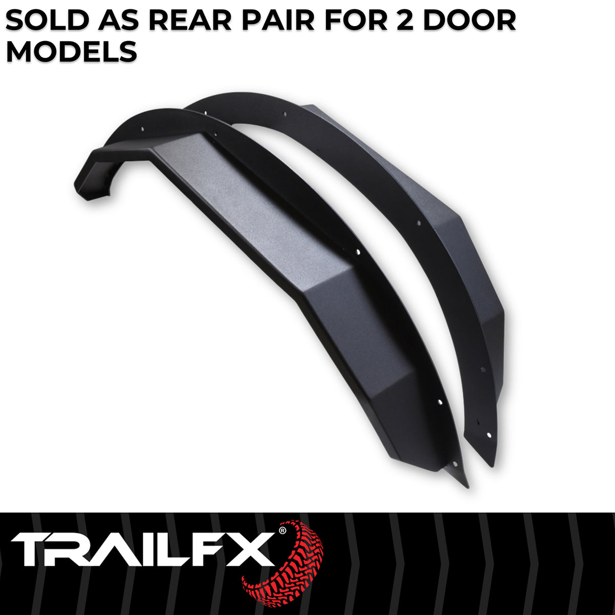 TrailFX Fender Flare For Ford Bronco - 4-3/4 Inch Tire Coverage, 1-1/2 Inch Height, Set Of 2 (BR014T)