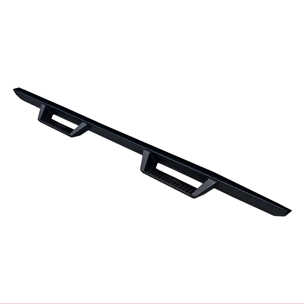 TrailFX Step Nerf Bar For Dodge Ram 1500, Ram 1500, Ram 1500 Classic - Square Straight, With Drop Down Steps, Finished End Caps (DHS015B)